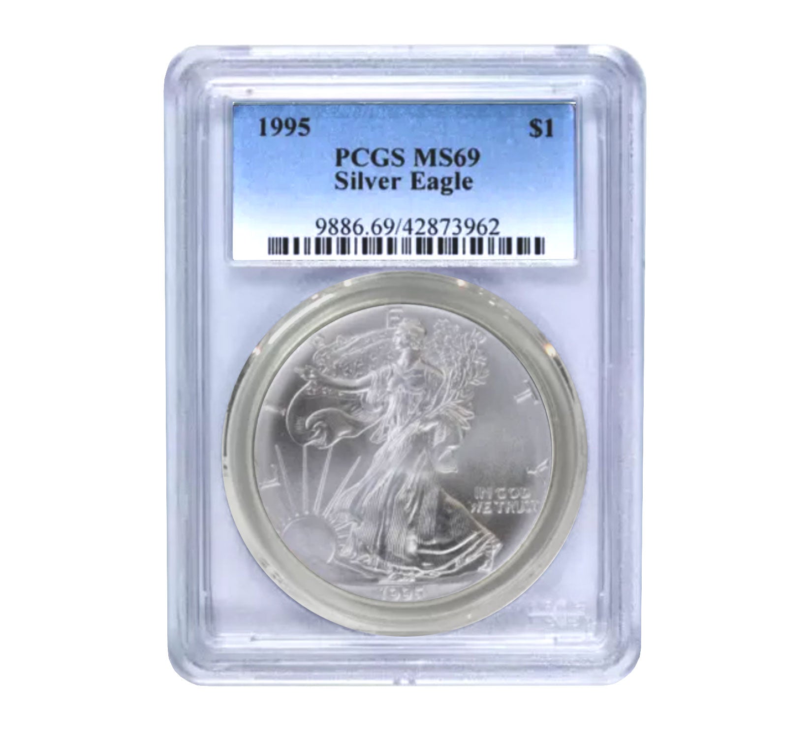 1995 $1 American Silver Eagle MS69 PCGS
