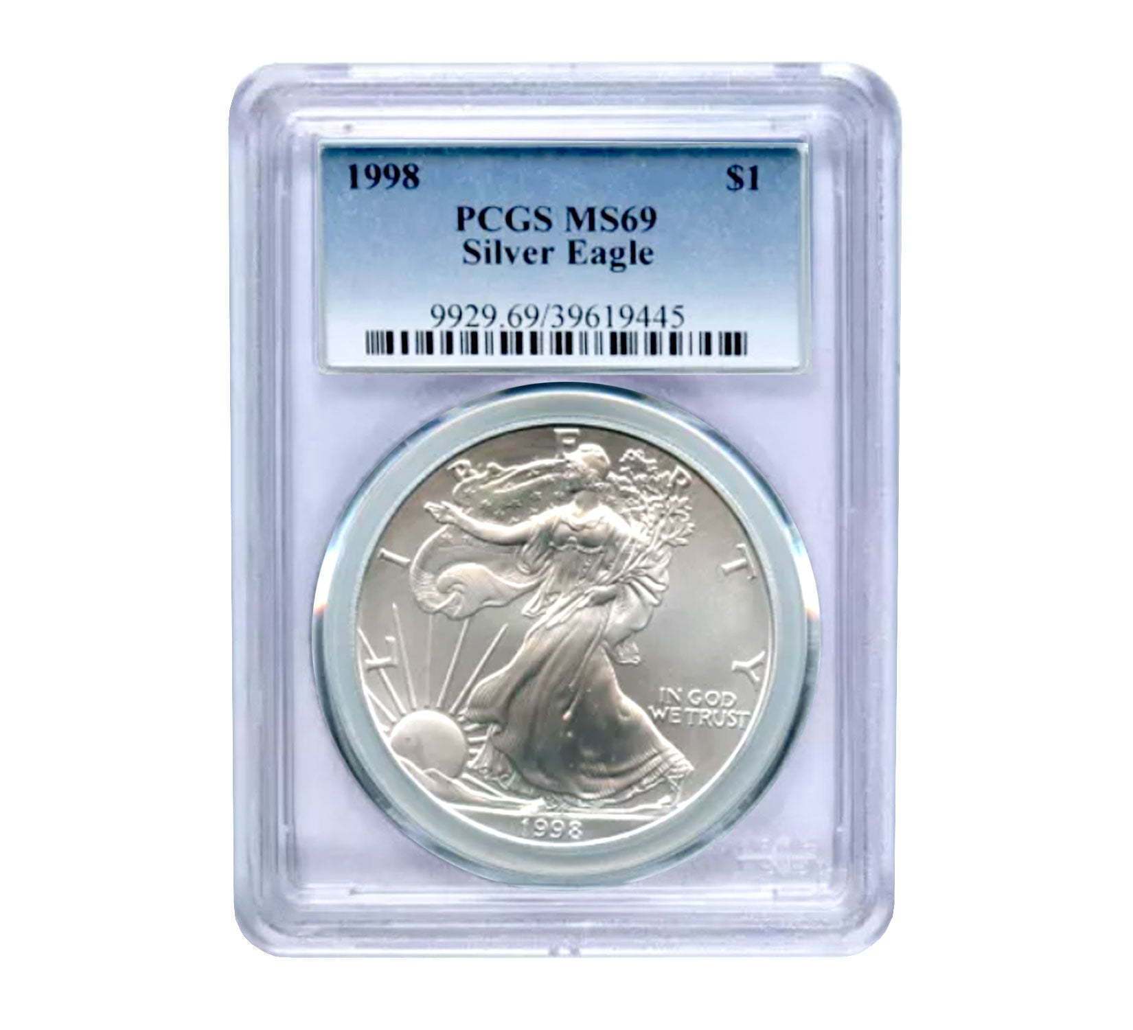 1998 $1 American Silver Eagle MS69 PCGS