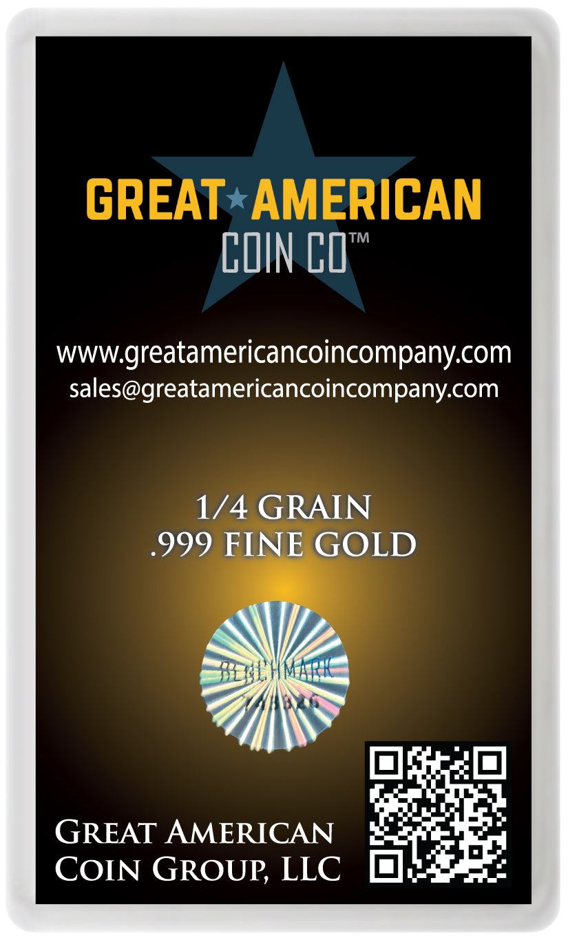 .999 Gold - 1/4 GRAIN Bar with Assay Card & Serial Number Trump Fight! Fight! Fight!