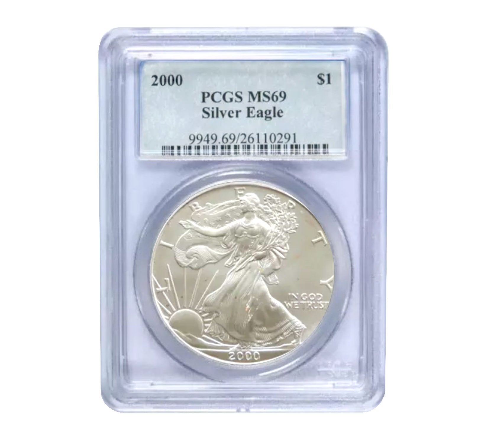 2000 $1 American Silver Eagle MS69 PCGS