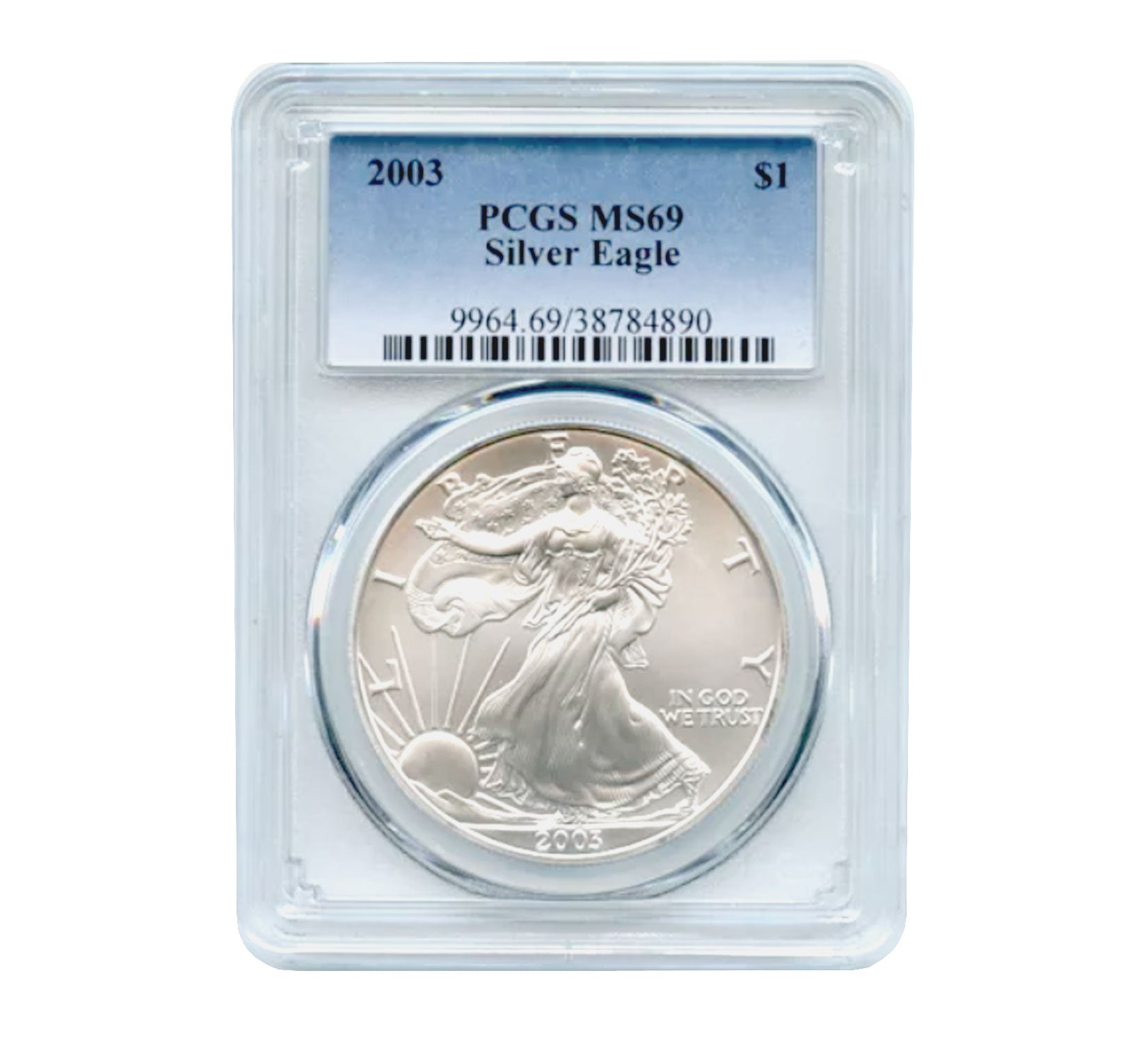 2003 $1 American Silver Eagle MS69 PCGS
