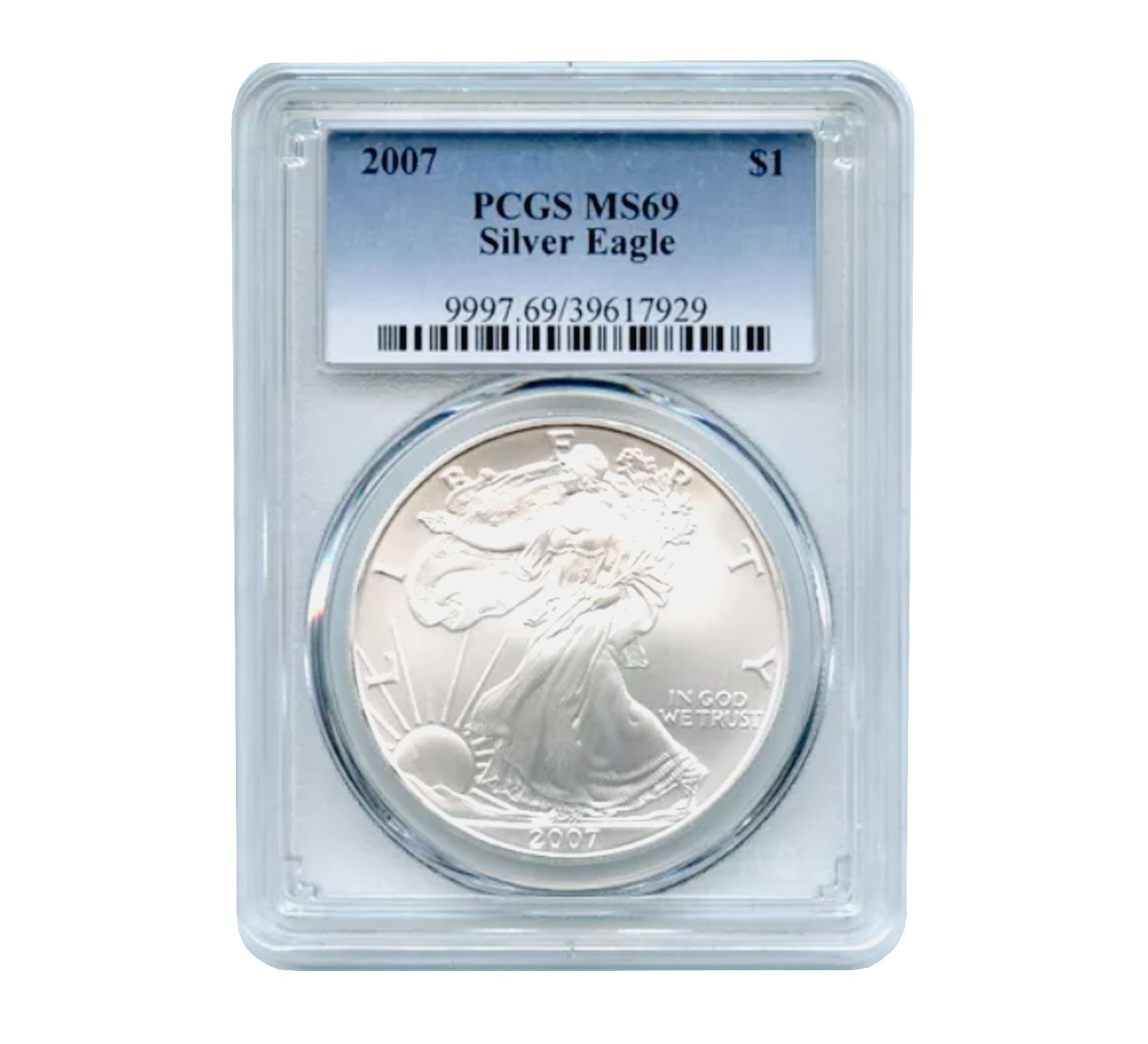 2007 $1 American Silver Eagle MS69 PCGS