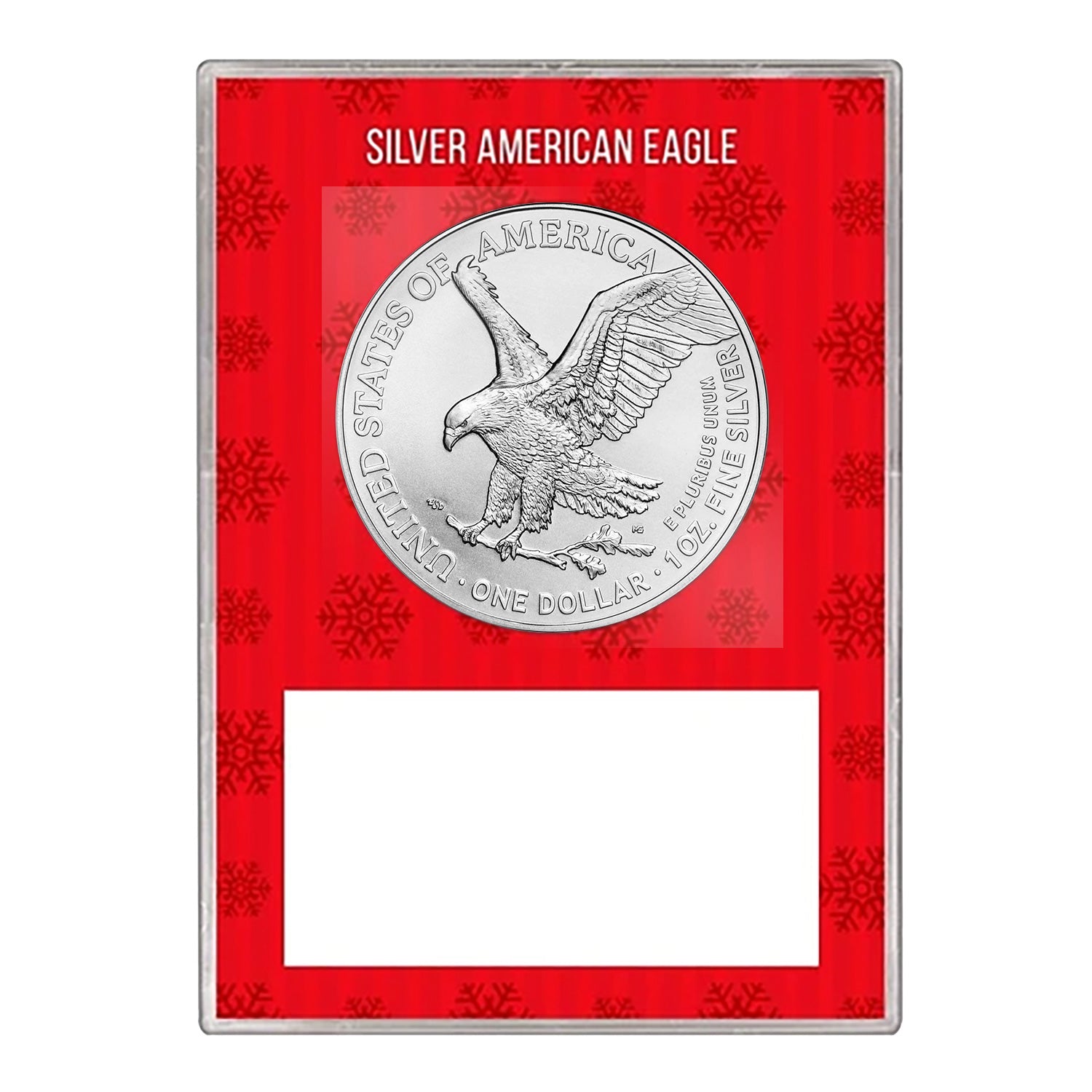 2024 $1 American Silver Eagle With Red Happy Holidays Gift Holder