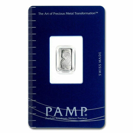 1 Gram .9999 Platinum Bar - Pamp Suisse Fortuna