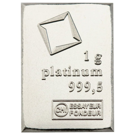 1 Gram .9999 Platinum Valcambi Suisse Bar