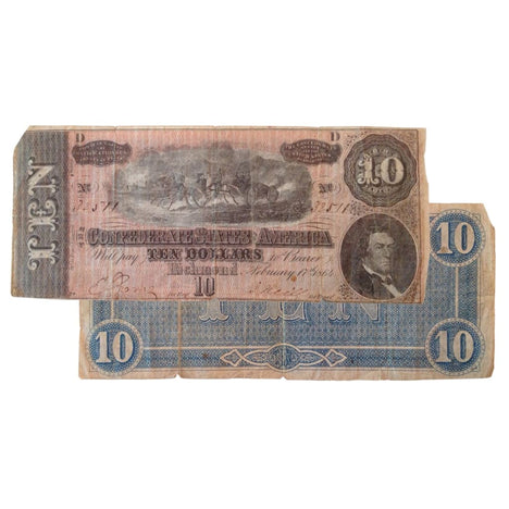 $10 - 1864 Confederate States of America (CSA) Note - Cull