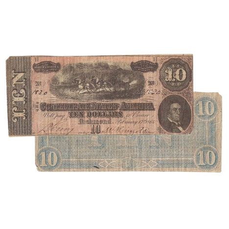 $10 - 1864 Confederate States of America (CSA) Note - Very Fine