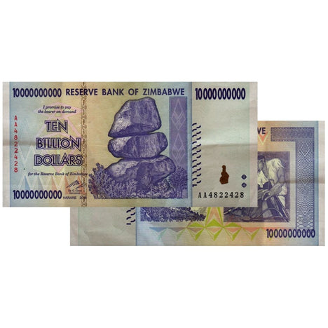 10 Billion Zimbabwe Banknotes 2008 AA/AB Series CIRCULATED