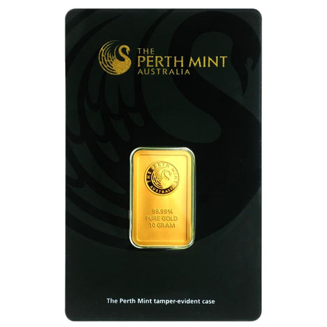 10 Gram .9999 Gold Bar - Perth Mint - In Assay Card