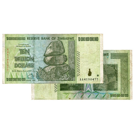 10 Trillion Zimbabwe Banknotes 2008 AA Series CIRCULATED