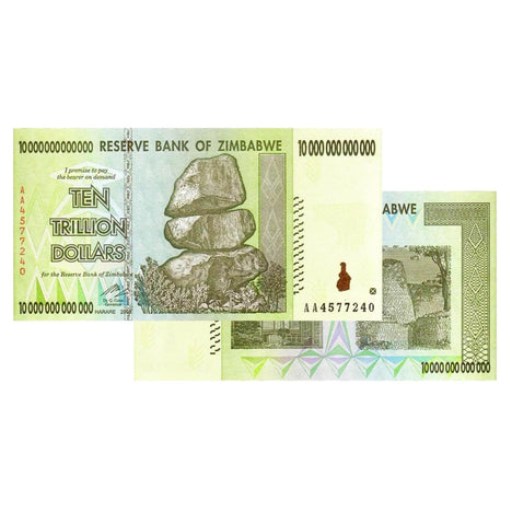10 Trillion Zimbabwe Banknotes 2008 AA Series Uncirculated