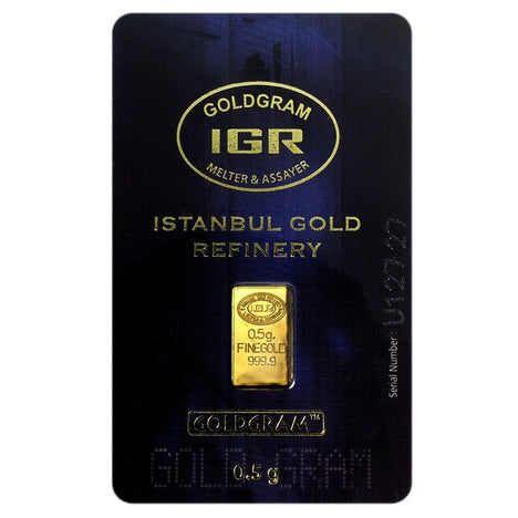 1/2 Gram .9999 Gold Bar - Istanbul Gold Refinery