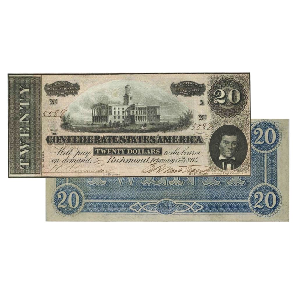 1864 - $20 Confederate States of America (CSA) Note - Purchase By the Grade