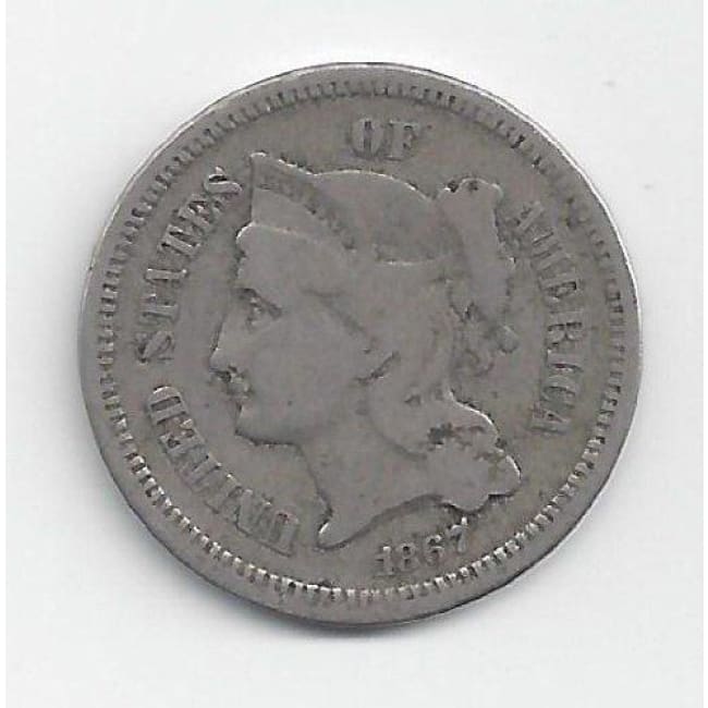 1865-1876 Nickel Three Cent Piece G/VG