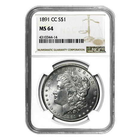 1891-CC Morgan Dollar MS64 NGC
