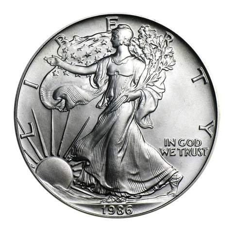 1986 $1 American Silver Eagle MS69 PCGS OBV