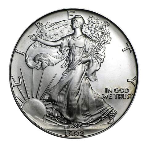 1992 $1 American Silver Eagle MS69 PCGS OBV