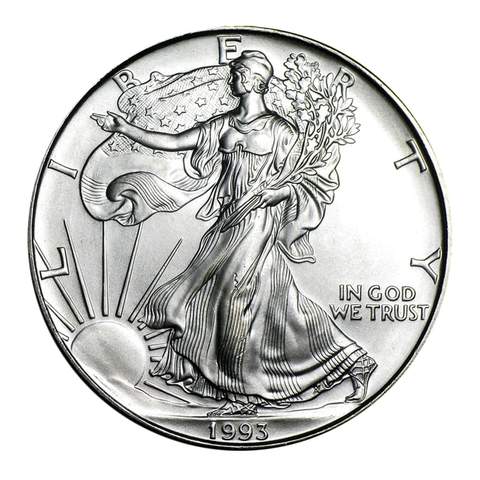 1993 $1 American Silver Eagle MS69 PCGS obv