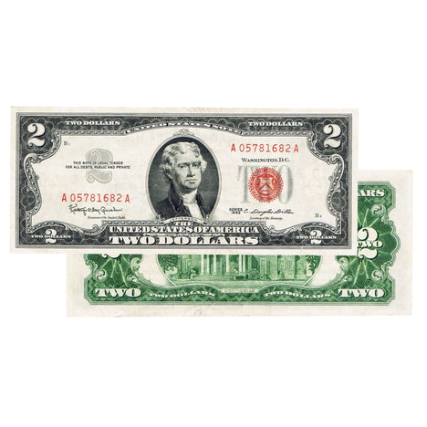 $2 - 1963 Red Seal - Bundle of 100 - About Uncirculated