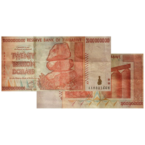 20 Trillion Zimbabwe Banknotes 2008 AA Series CIRCULATED