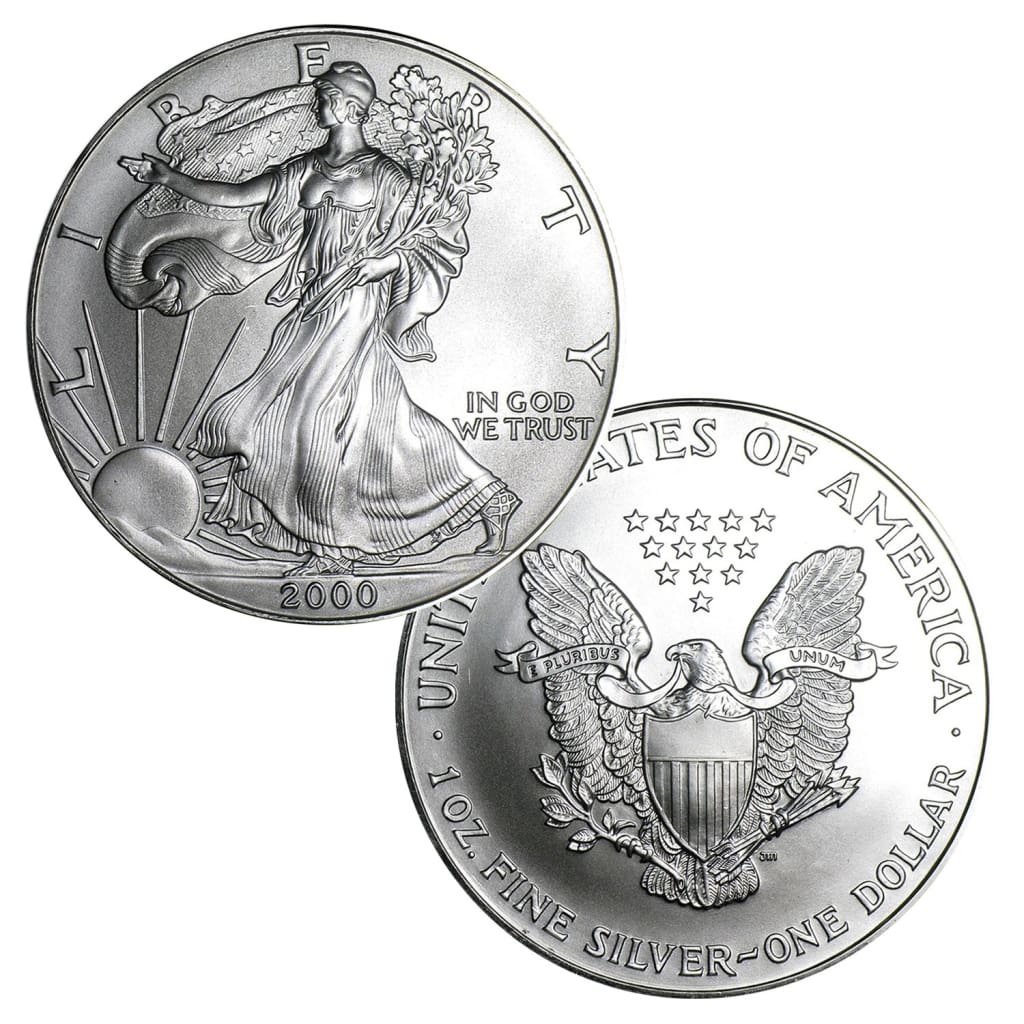 2000 $1 American Silver Eagles BU In US Mint Gift Box