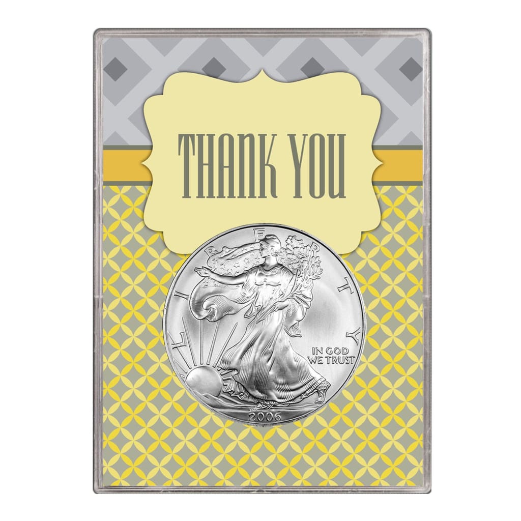 2006 $1 American Silver Eagle Gift Holder Thank You Design