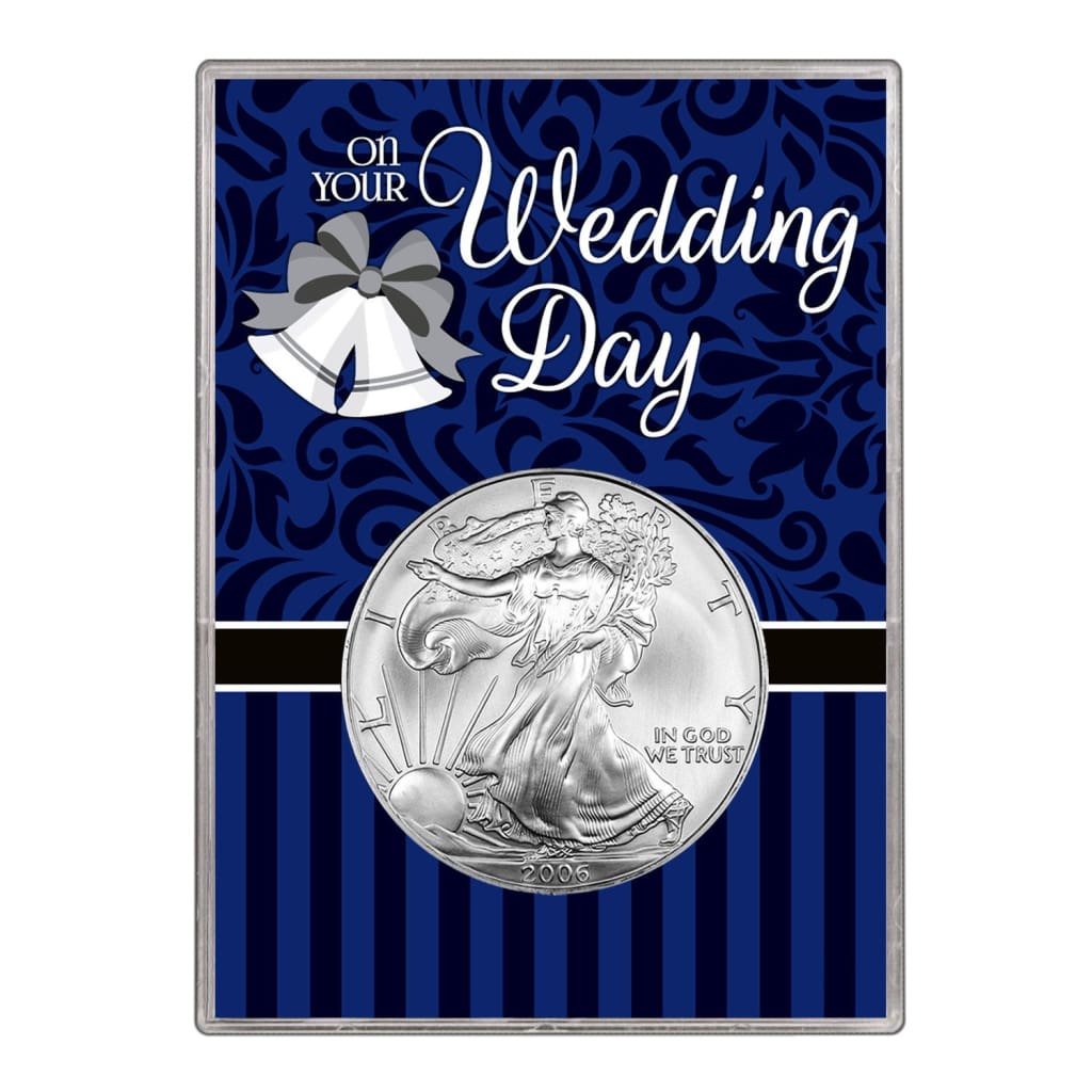 2006 $1 American Silver Eagle Gift Holder Wedding Day Design