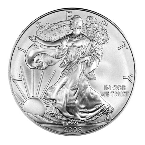 2008 $1 American Silver Eagle MS70 PCGS Obv