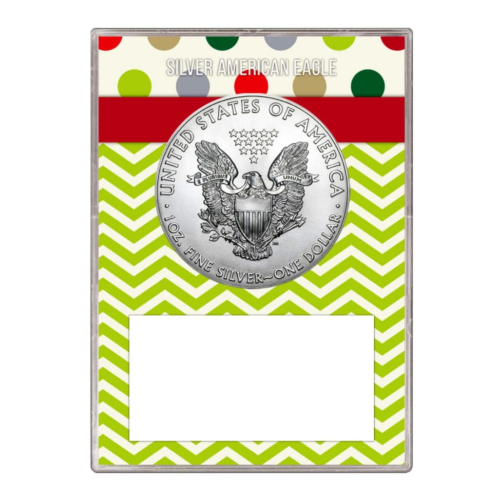 2008 $1 American Silver Eagle Gift Holder Merry Christmas Design