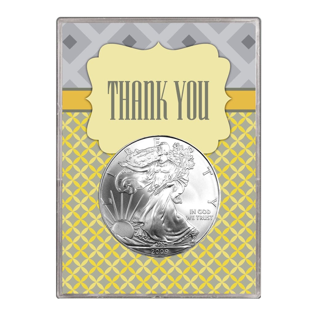 2009 $1 American Silver Eagle Gift Holder Thank You Design