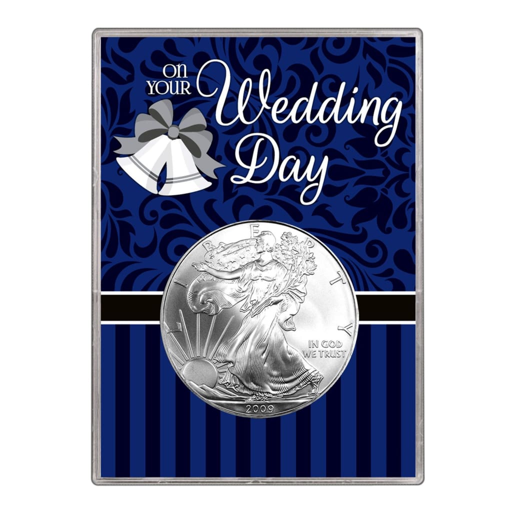 2009 $1 American Silver Eagle Gift Holder Wedding Day Design
