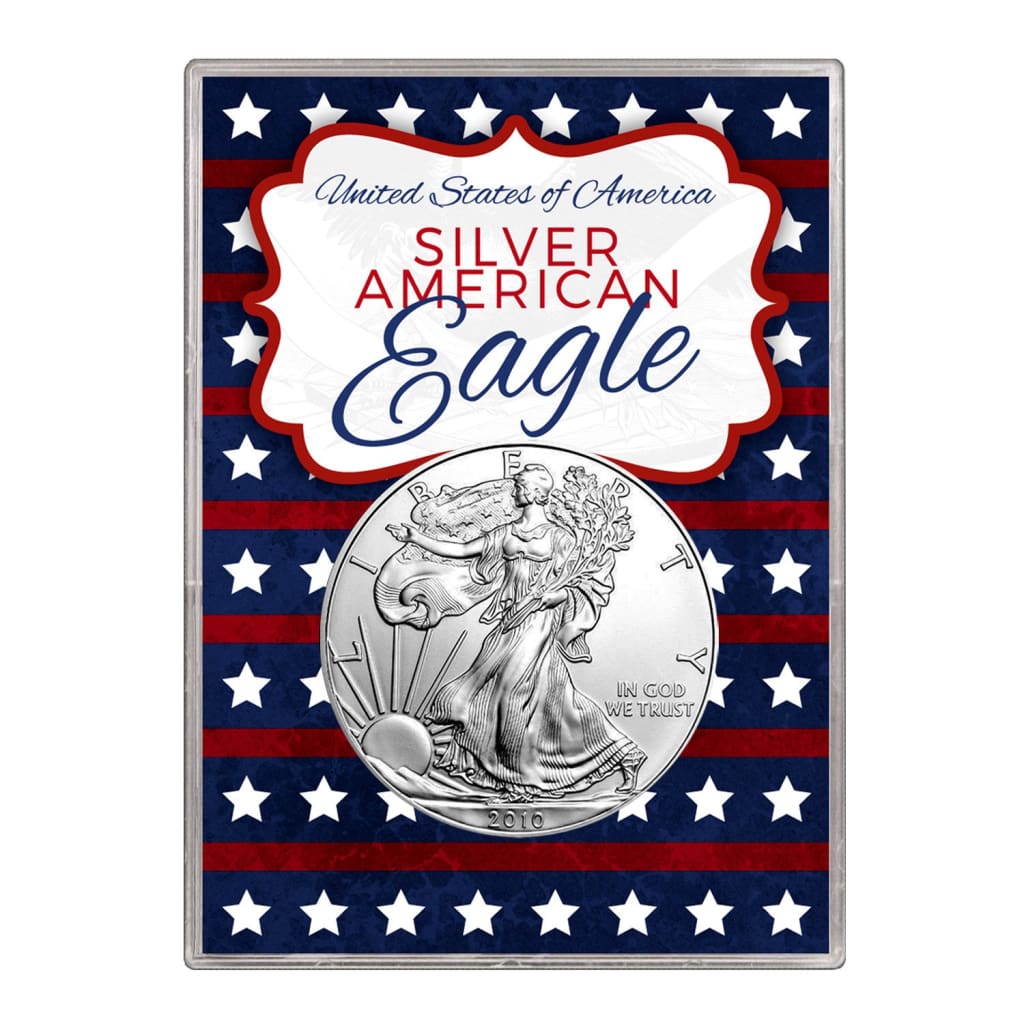 2010 $1 American Silver Eagle Gift Holder Stars and Stripes Design