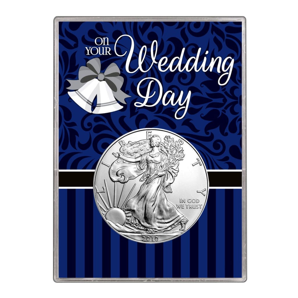 2010 $1 American Silver Eagle Gift Holder Wedding Day Design