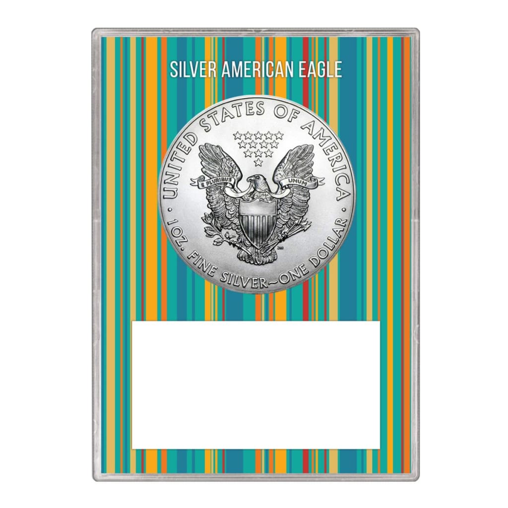 2011 $1 American Silver Eagle Gift Holder Happy Birthday Blue Design