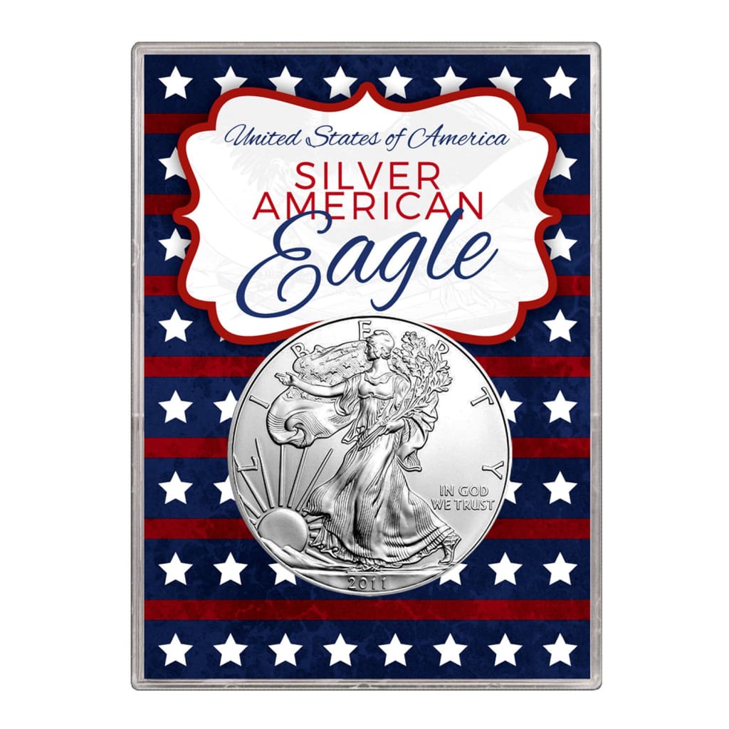 2011 $1 American Silver Eagle Gift Holder Stars and Stripes Design
