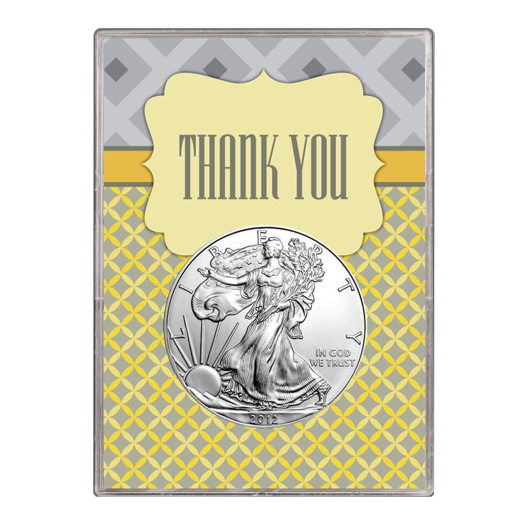 2012 $1 American Silver Eagle Gift Holder Thank You Design