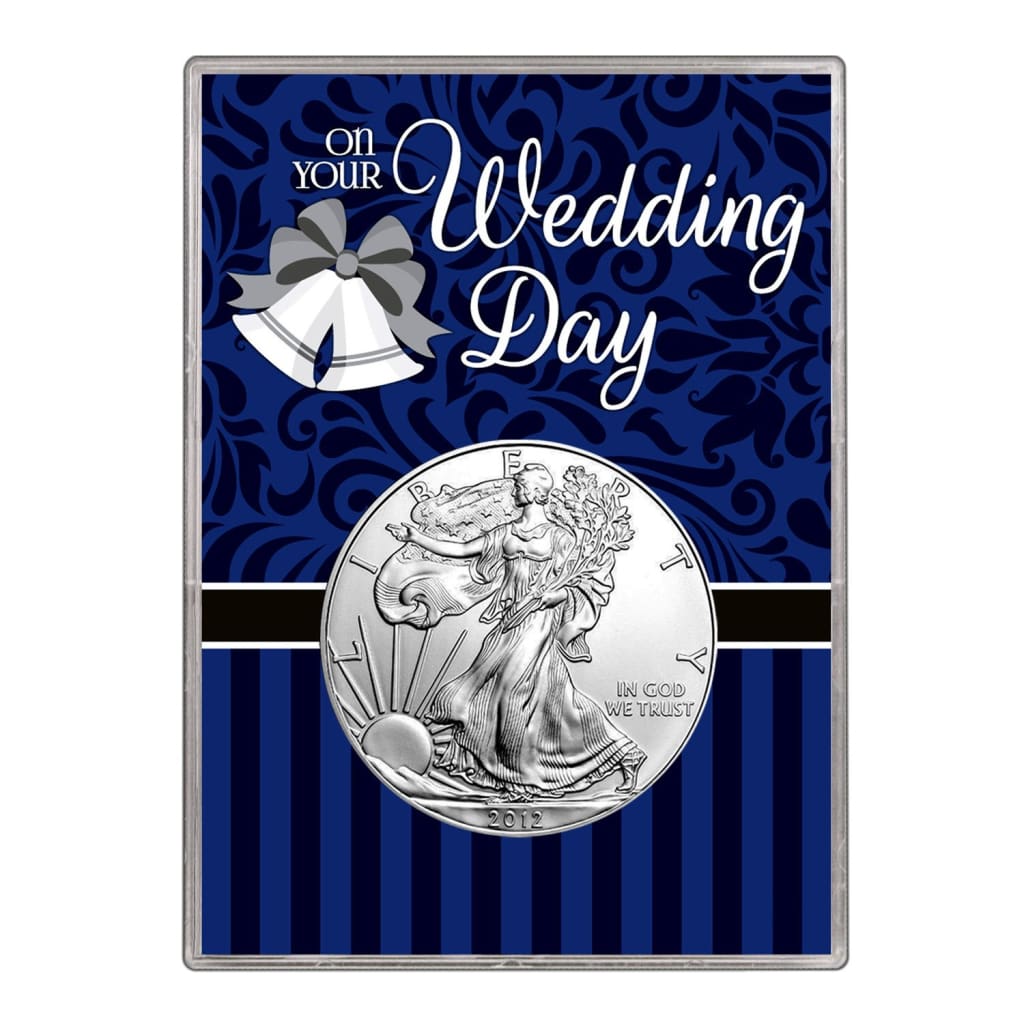 2012 $1 American Silver Eagle Gift Holder Wedding Day Design