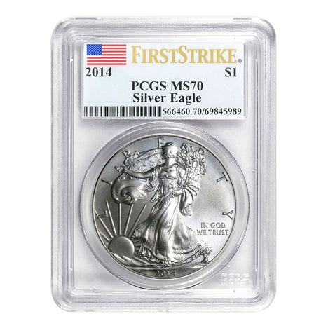 2014 $1 American Silver Eagle MS70 PCGS - First Strike