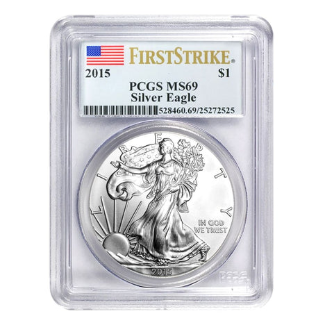 2015 $1 American Silver Eagle MS69 PCGS - First Strike
