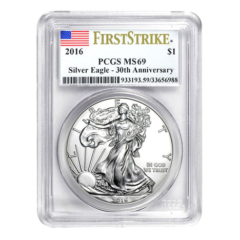2016 $1 American Silver Eagle MS69 PCGS - First Strike Frnt