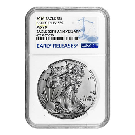 2016 $1 American Silver Eagle MS70 NGC - Early Releases