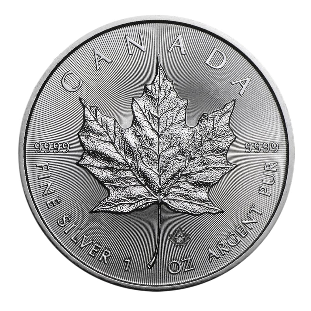 2016 $5 Canadian Maple Leaf - 1 Troy Ounce .9999 Silver BU