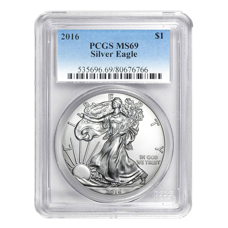2016 $1 American Silver Eagle MS69 PCGS