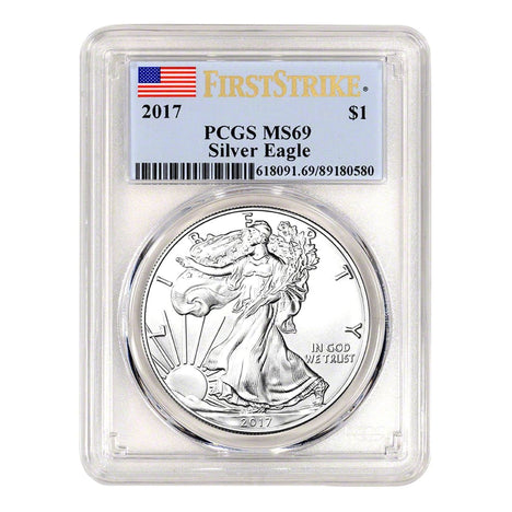 2017 $1 American Silver Eagle MS69 PCGS - First Strike