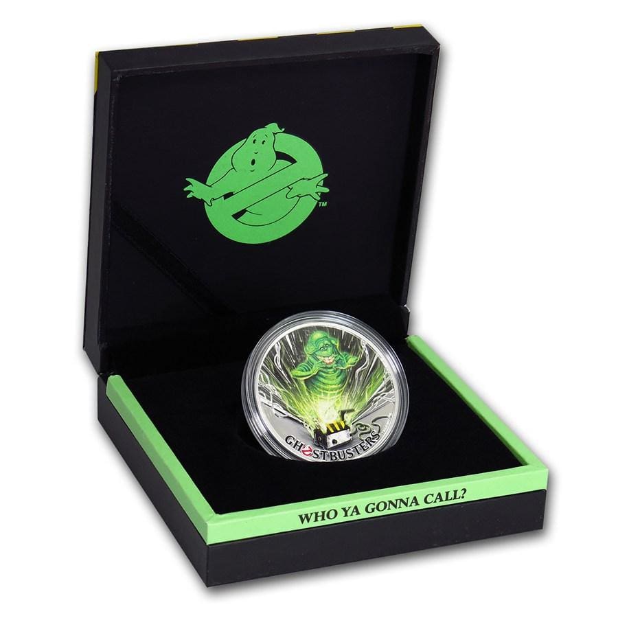 2017 Tuvalu 1 oz .999 Silver Ghostbusters Slimer Colorized with Box