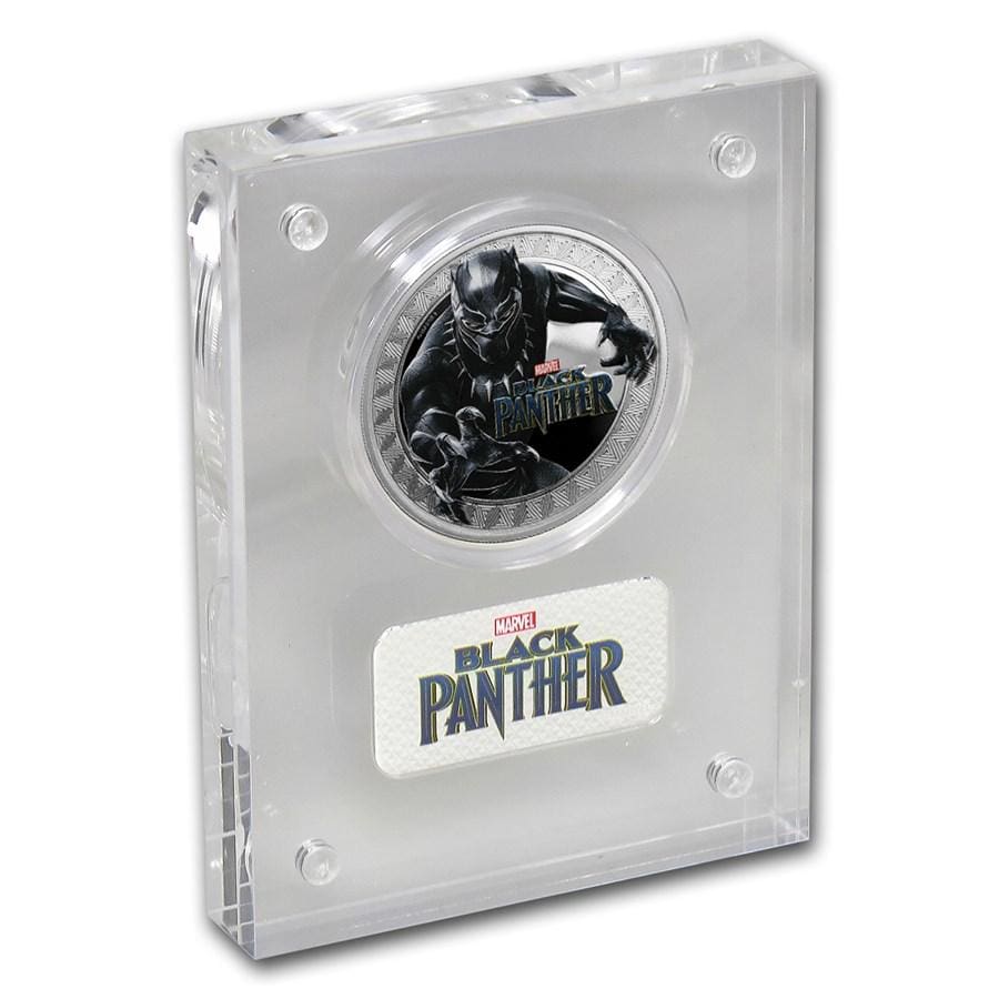 2018 $1 Tuvalu 1 oz .999 Silver Black Panther Colorized Proof with Holder