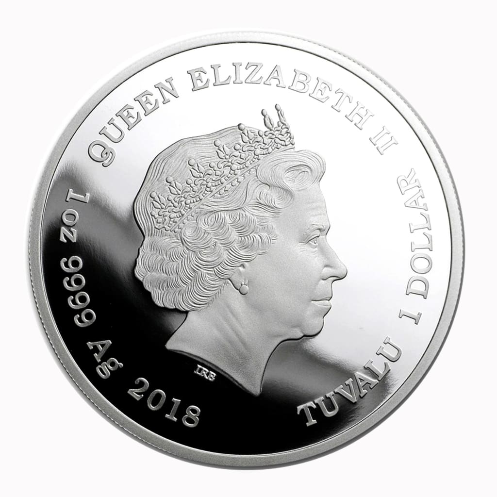 2018 $1 Tuvalu 1 oz .999 Silver Black Panther Colorized Proof with Holder