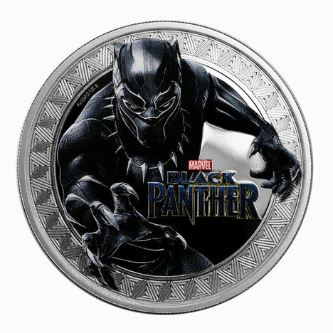 2018 $1 Tuvalu 1 oz .999 Silver Black Panther Colorized Proof with Holder