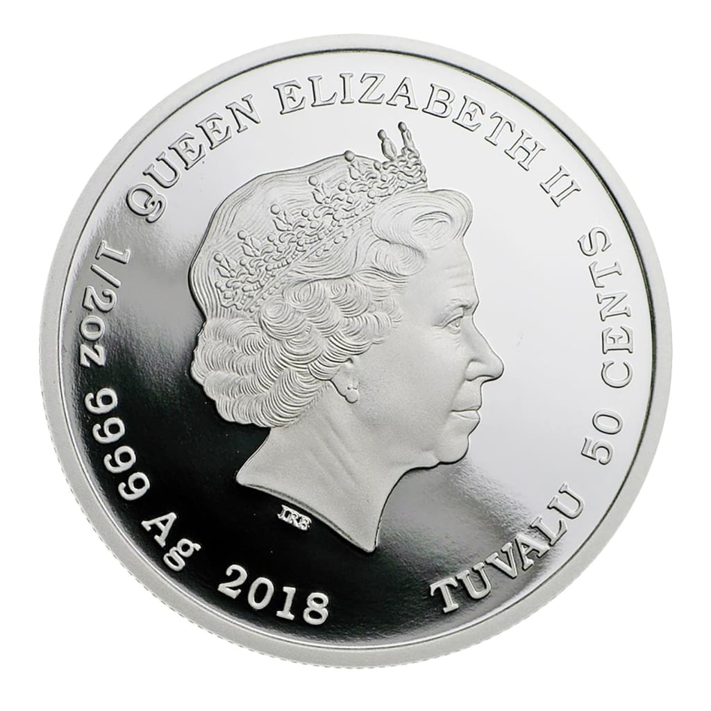 2018 Tuvalu 1/2 oz .999 Silver Looney Tunes Sylvester Colorized 50c with Box
