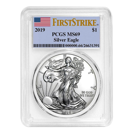 2019 $1 American Silver Eagle MS69 PCGS - First Strike